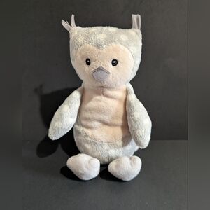 Little Jellycat Owl Gray White Polka Dot OLLIE Plush With Rattle 9" Lovey Indigo